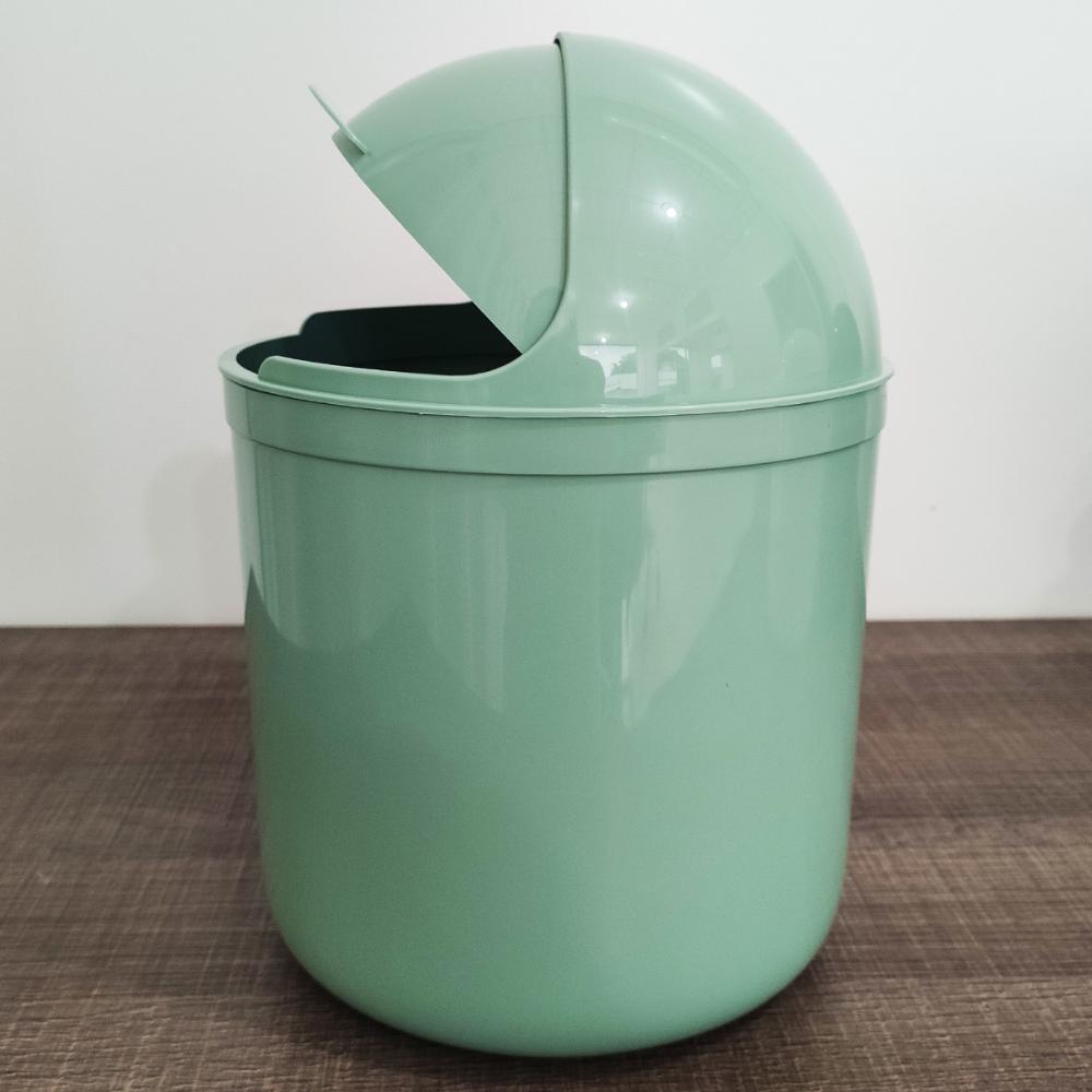 Lixeira Plastica De Cozinha Pia com Tampa Capacete e Abertura Frontal 4 litros UZ Verde Menta