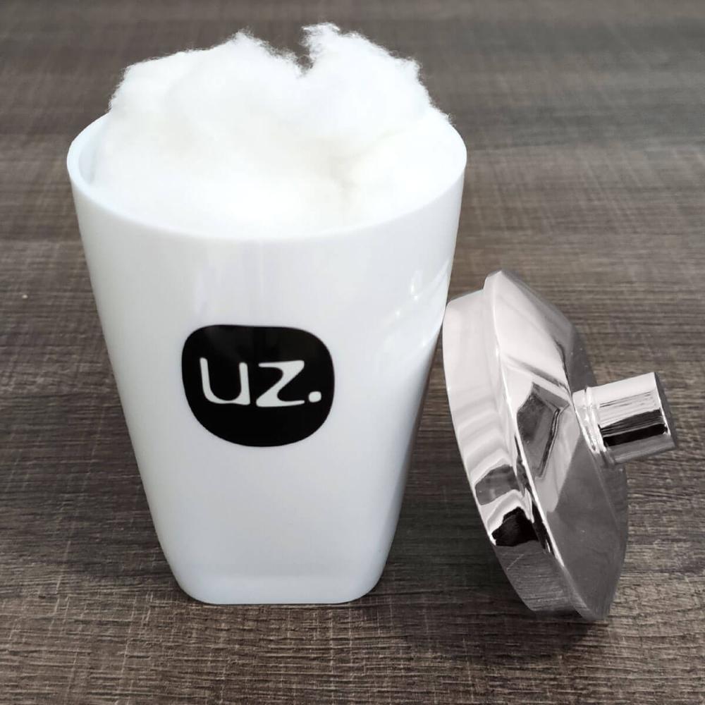 Porta Algodão E Cotonete Para Banheiro Pote Com Tampa Uz Bra