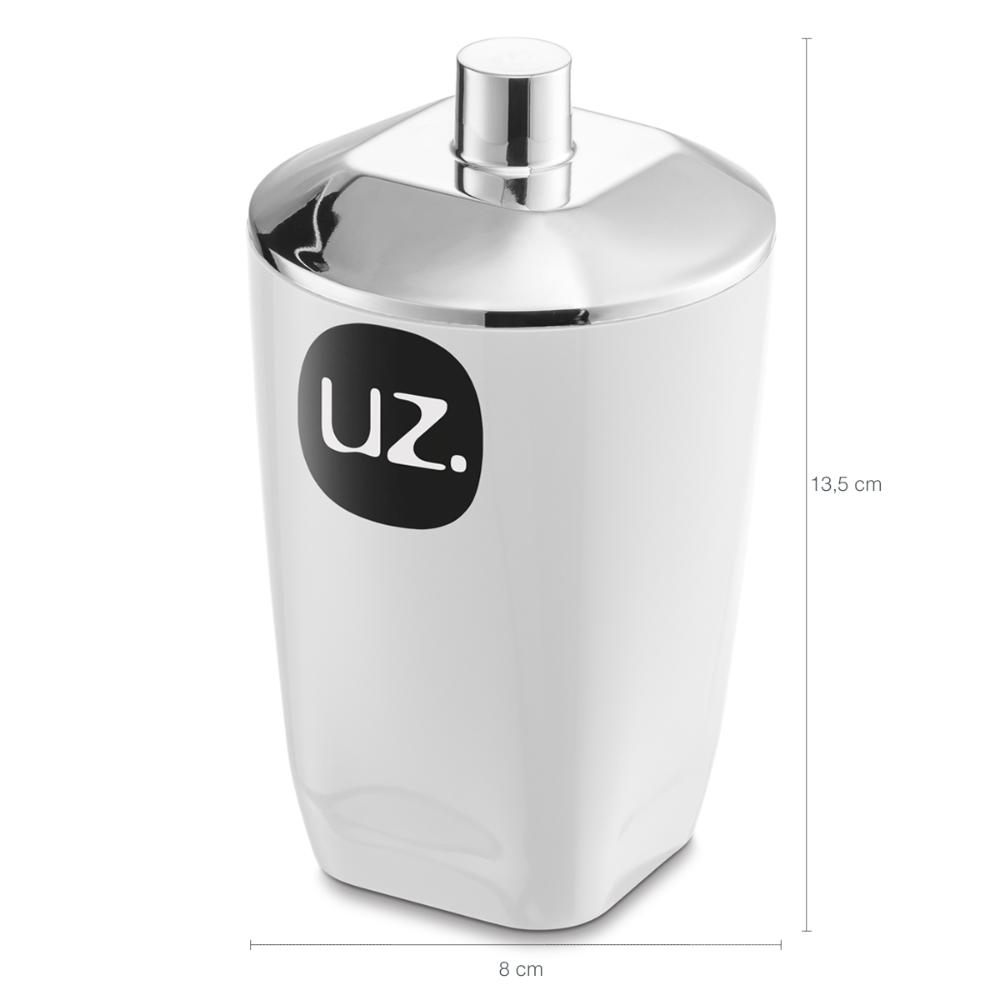 Porta Algodão E Cotonete Para Banheiro Pote Com Tampa Uz Bra