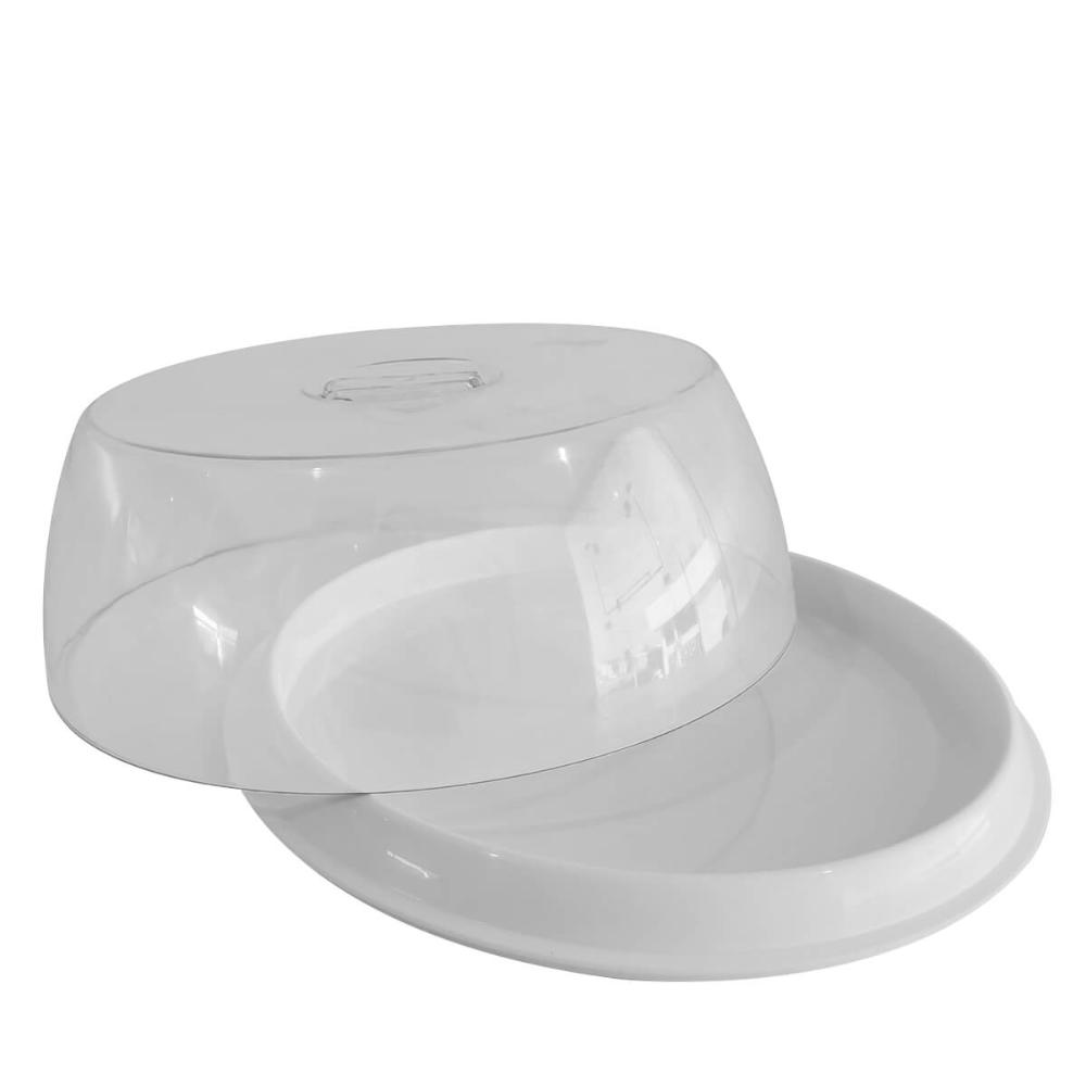 Porta Bolo de Plástico com Tampa Transparente 29cm Plus UZ