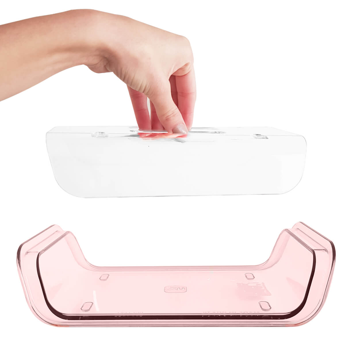Porta Frios Plástico Tampa Transparente Pote Queijo Presunto Uz Rosa Translúcido