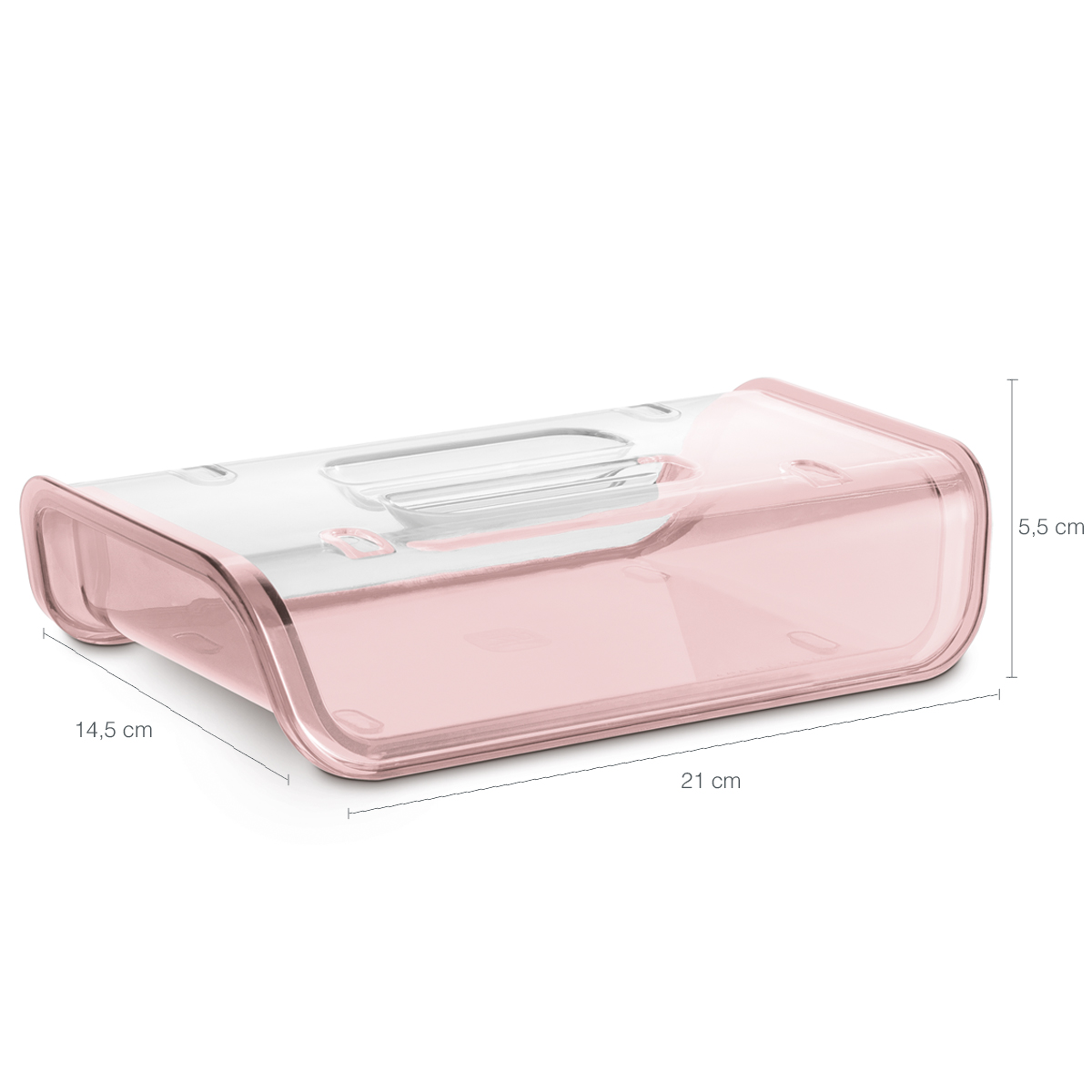 Porta Frios Plástico Tampa Transparente Pote Queijo Presunto Uz Rosa Translúcido