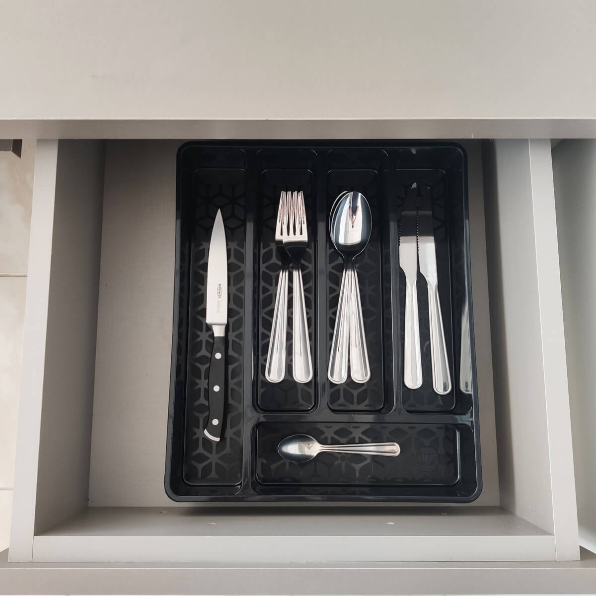 Porta Talheres Organizador Multiuso de Gaveta Separador Divisor Uz Preto
