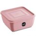 Pote Plástico Quadrado Multiuso 1,5L com Tampa Premium UZ Rosa