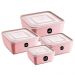 Pote Plástico Quadrado Multiuso 1,5L com Tampa Premium UZ Rosa