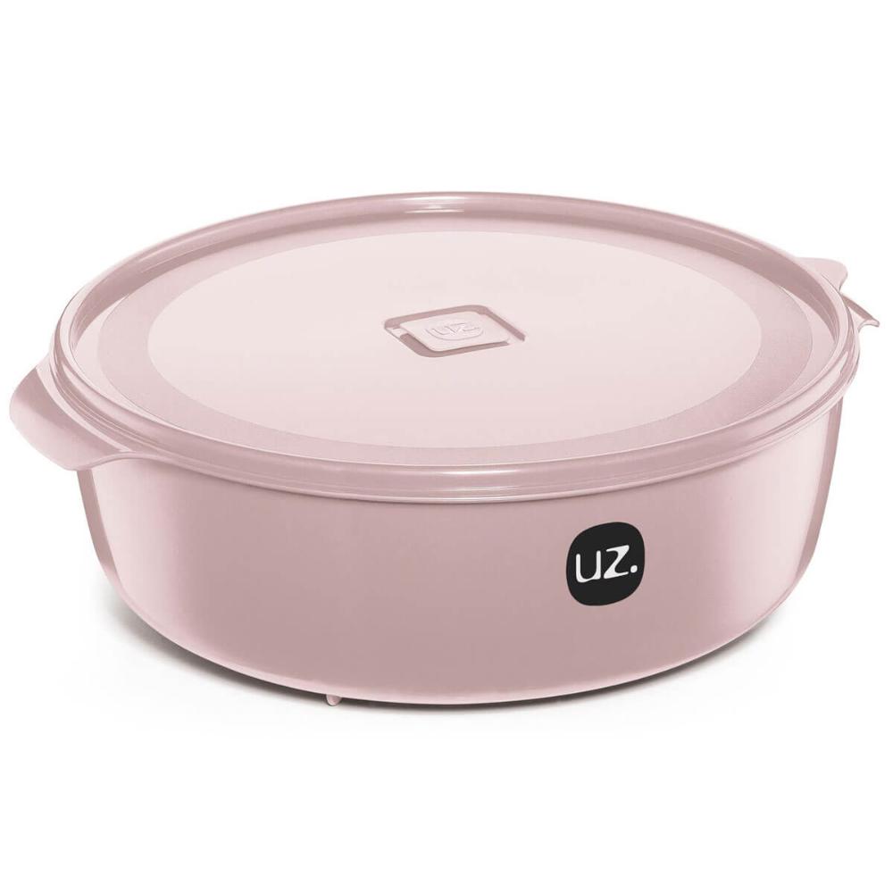 Pote Plástico com Tampa Redondo Multiuso Porta Mantimentos Color UZ Sólido 5L Rosa