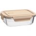 Pote de Vidro Borossilicato Retangular 680ml Tampa Hermética Capuccino UZ Porta Mantimentos