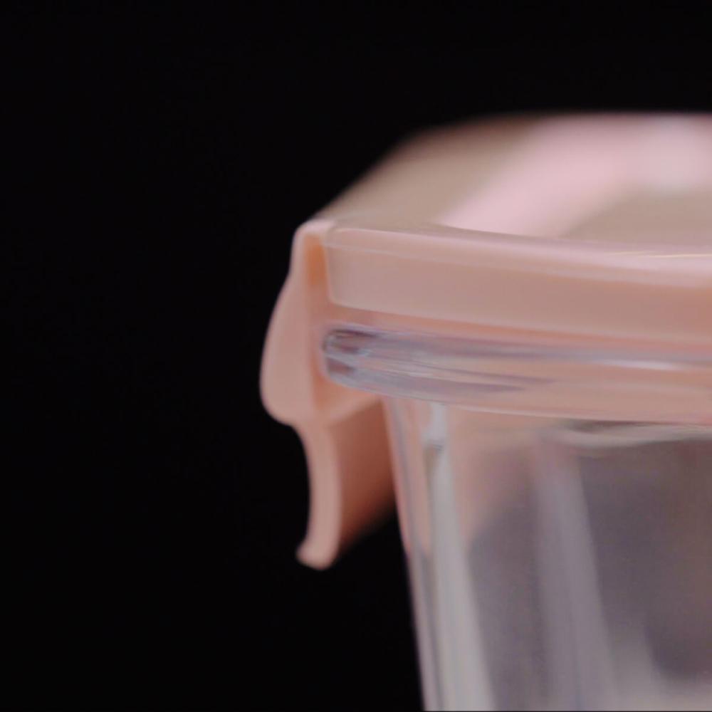 Pote de Vidro Hermético 1,04L Retangular Capuccino UZ Porta Mantimentos Marmita Borossilicato