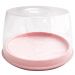Queijeira Porta Queijo Frios Tampa Acrílico Transparente Uz Rosa Quartzo