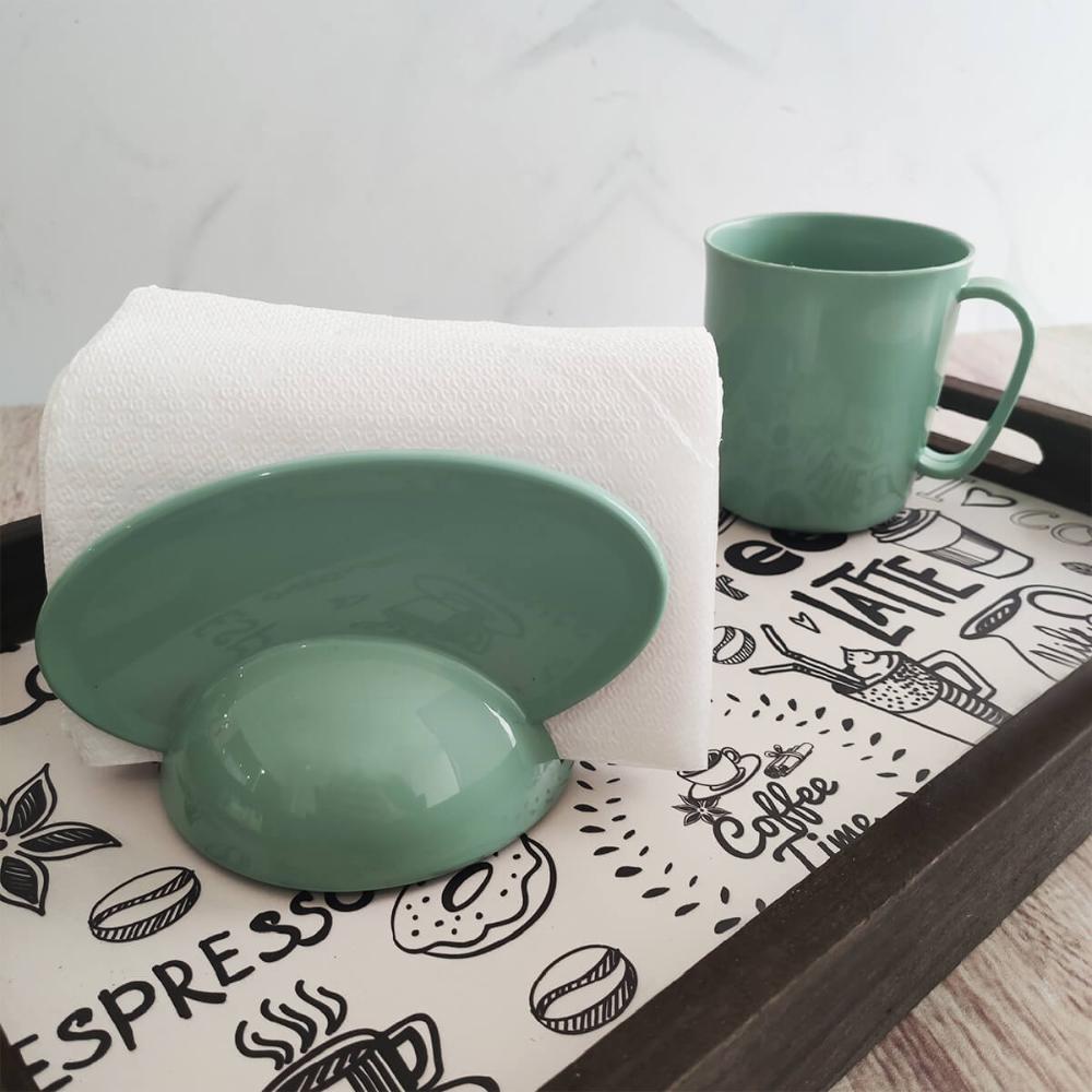 Suporte Porta Guardanapos de Mesa em Plástico Plus UZ Verde Menta