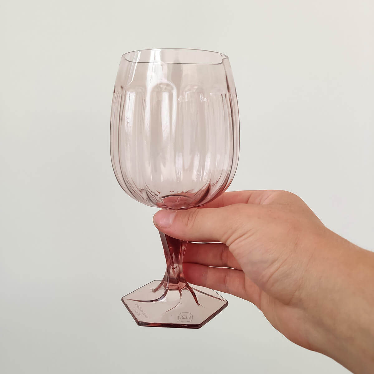 Taça Para Água Tomar Suco 350ml Poliestireno UZ Samba Transparente Rosa