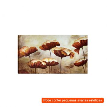 Menor preço em [OUTLET] Quadro Flores Marrom 55x100cm