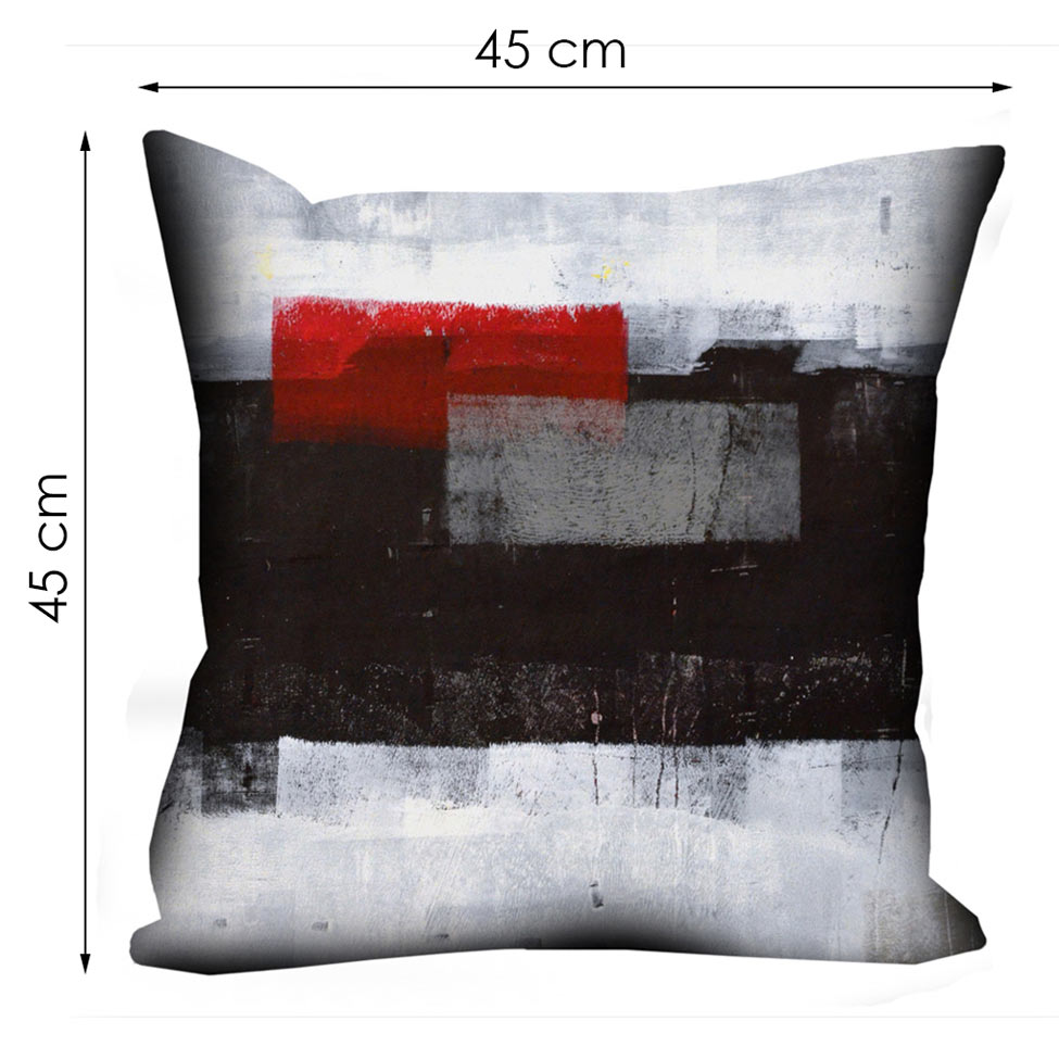 Almofada Valverde Abstrato Preto e Branco 42x42cm
