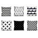 Kit com 6 Almofadas Estampadas Preto e Branco 42x42 cm