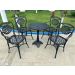 Conjunto Para Jardim Firenze Com de Mesa de Pé Central e 4 Poltronas Preto Fosco em Alumínio Fundido Unifer Móveis