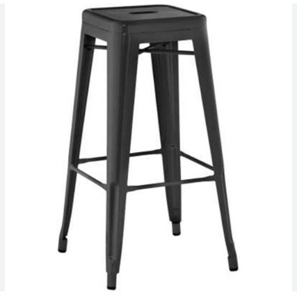Banqueta Alta Iron Tolix - 76 Cm - Preto - FOSCO