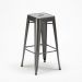 Banqueta Alta Iron Tolix - 76 Cm - Preto - FOSCO