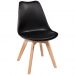 Cadeira Leda Preta - Charles Eames Wood com Almofada