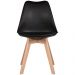 Cadeira Leda Preta - Charles Eames Wood com Almofada