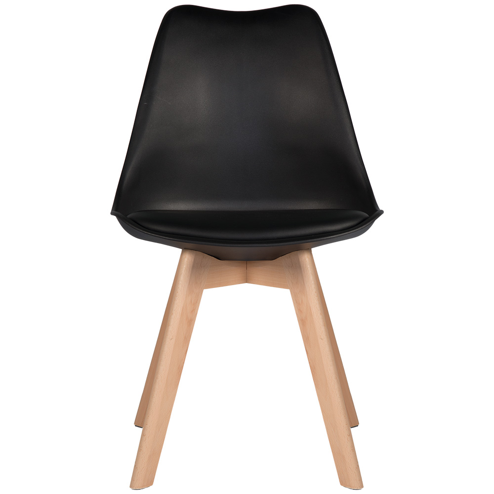 Cadeira Leda Preta - Charles Eames Wood com Almofada