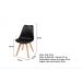 Cadeira Leda Preta - Charles Eames Wood com Almofada