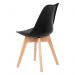 Cadeira Leda Preta - Charles Eames Wood com Almofada