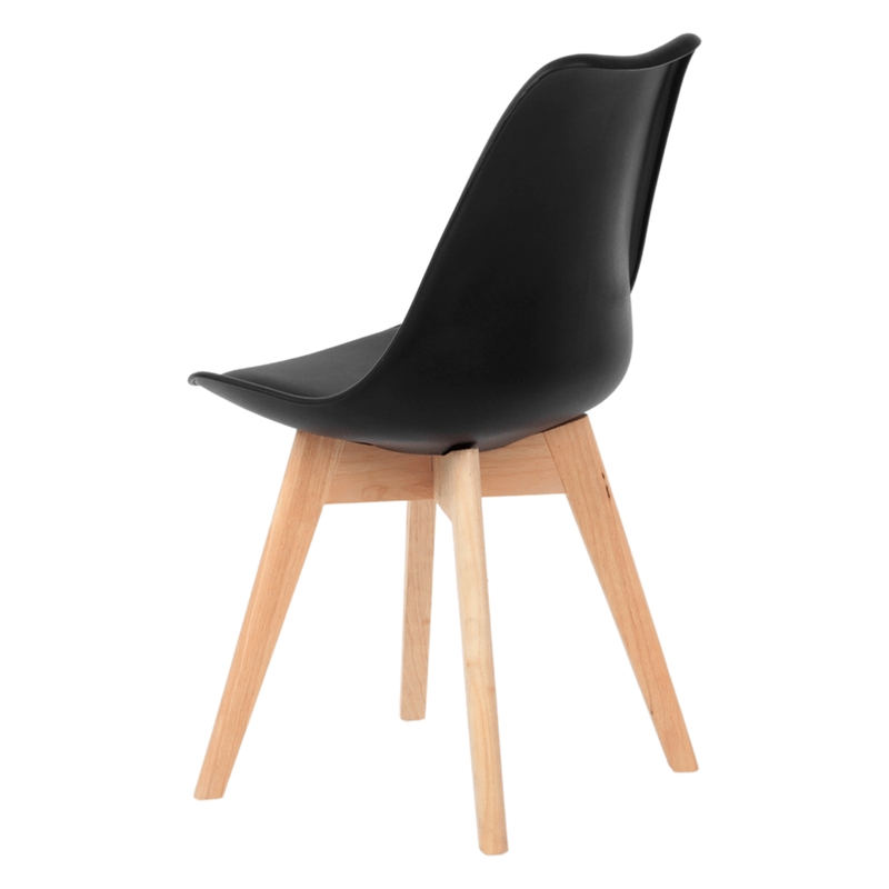 Cadeira Leda Preta - Charles Eames Wood com Almofada