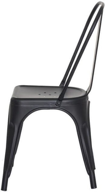 Cadeira Tolix Iron Design Preto  Aço Industrial Sala Cozinha Jantar Bar - FOSCO