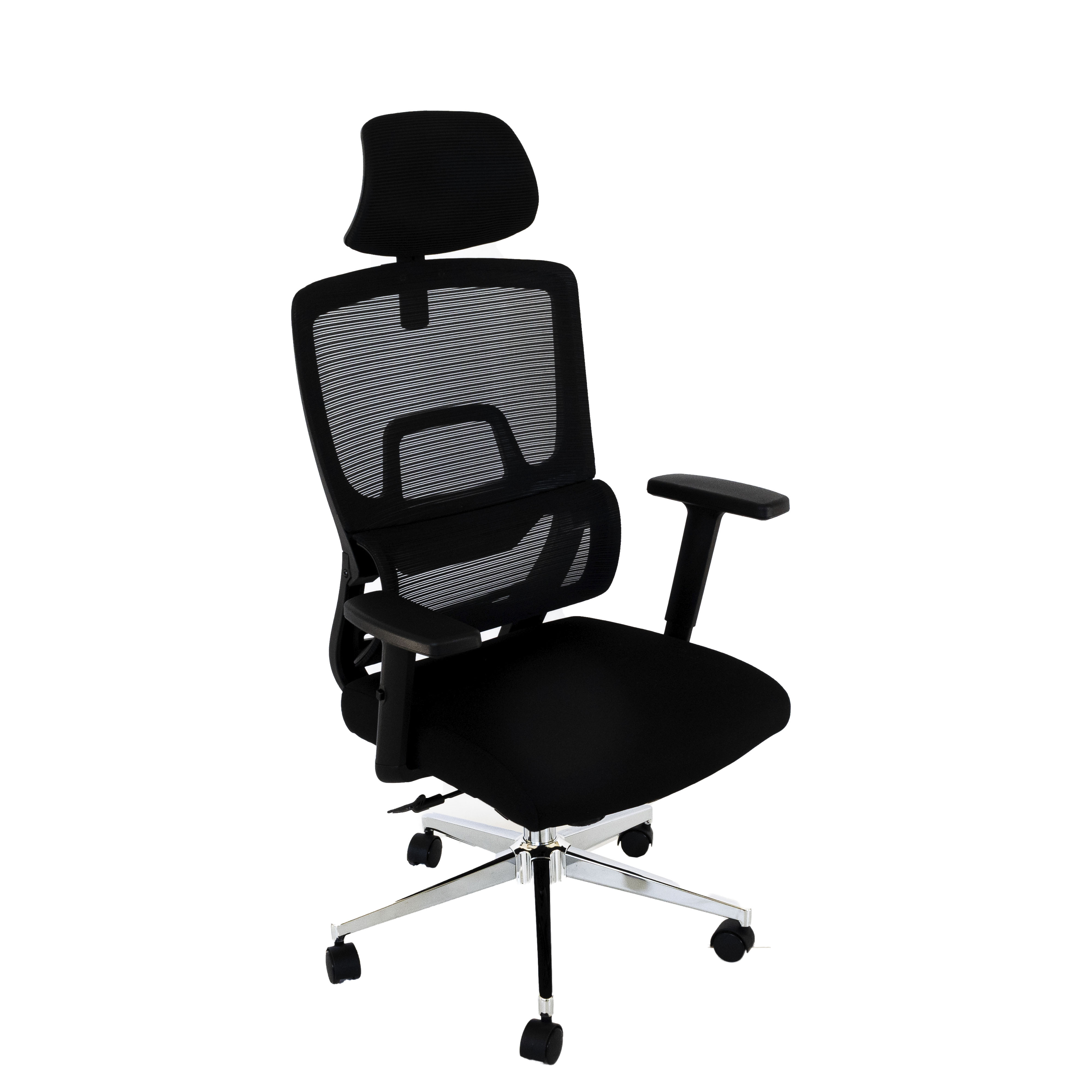 Cadeira de Escritório Presidente Ergonômica Tela Mash Reclinável NR17 - Preta