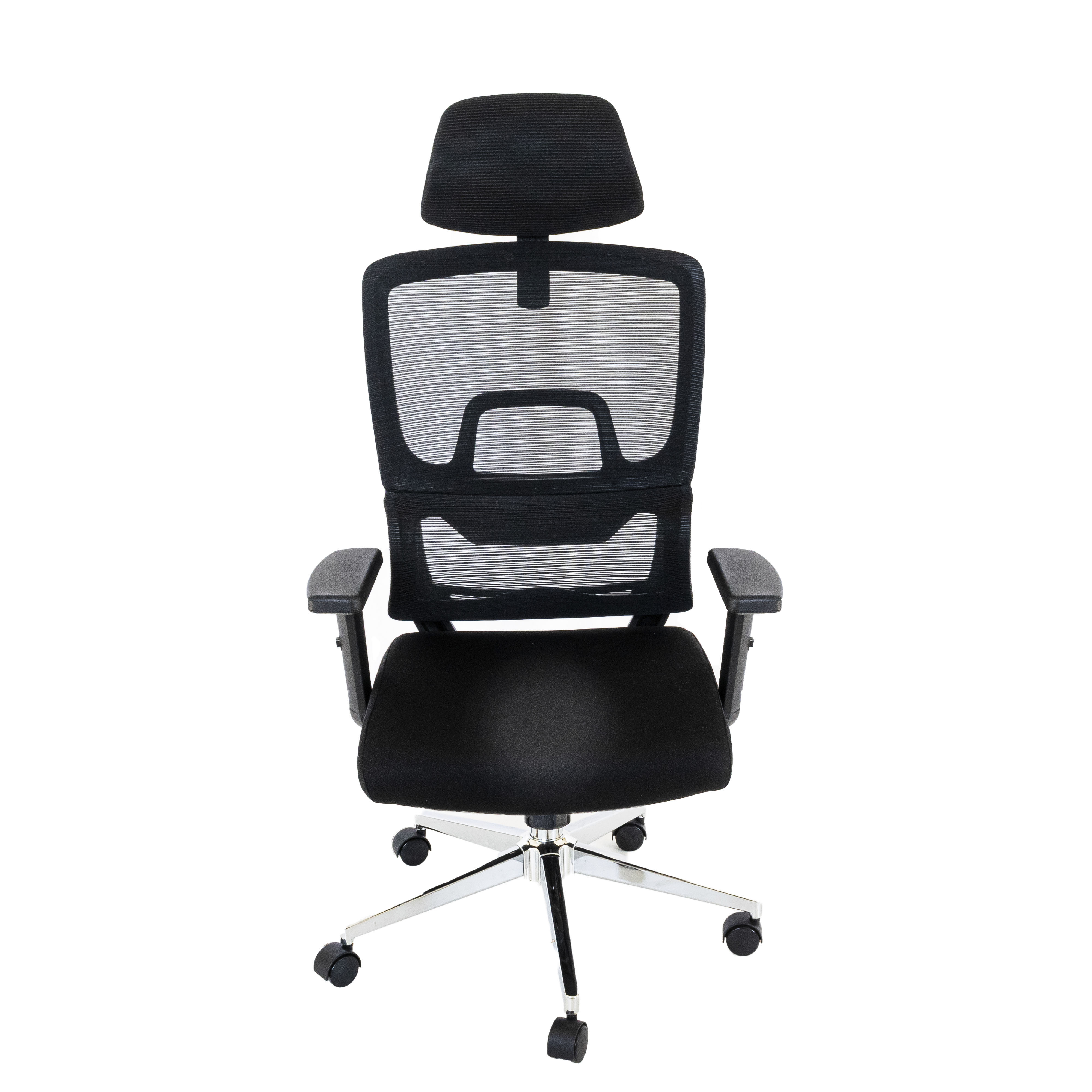 Cadeira de Escritório Presidente Ergonômica Tela Mash Reclinável NR17 - Preta