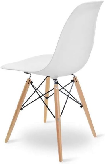 Conjunto 3 Cadeiras Charles Eames Eiffel Concha Fixa - Branca