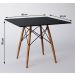 Conjunto De Mesa De Jantar Eames Eiffel Quadrada 90cm Tampo De Madeira Preto Com 4 Cadeiras Pretas