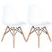 Conjunto Mesa Jantar Eiffel 70cm Preta + 2 Cadeiras Charles Eames - Branca