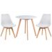 Conjunto Mesa Jantar Leda 80cm Branca + 2 Cadeiras Leda - Brancas