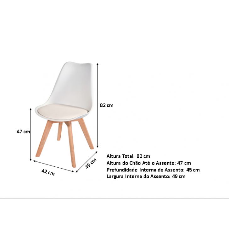 Conjunto Mesa Jantar Leda 80cm Branca + 2 Cadeiras Leda - Brancas