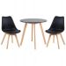 Conjunto Mesa Jantar Leda 80cm Preta + 2 Cadeiras Leda - Pretas