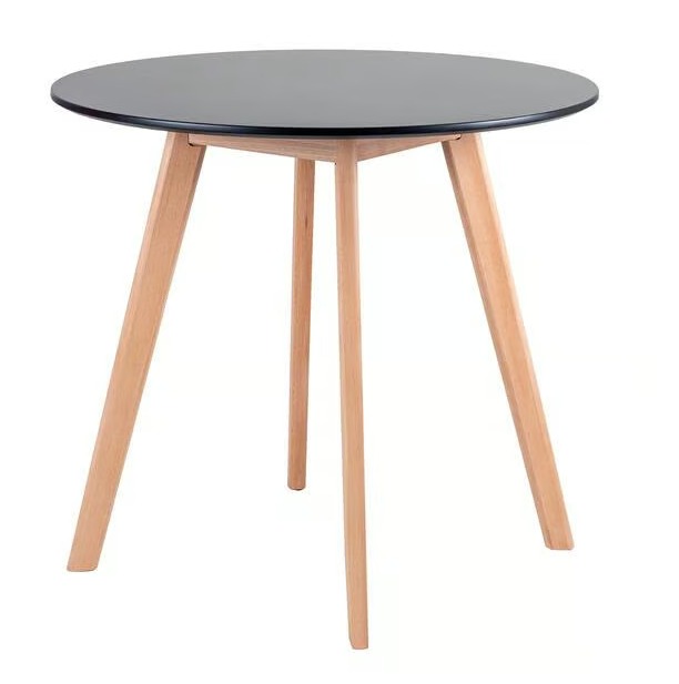 Conjunto Mesa Jantar Leda 80cm Preta + 2 Cadeiras Leda - Pretas