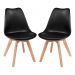 Conjunto Mesa Jantar Leda 80cm Preta + 2 Cadeiras Leda - Pretas