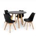 Conjunto Mesa Jantar Leda 90 cm + 4 Cadeiras Leda Saarinen Preta
