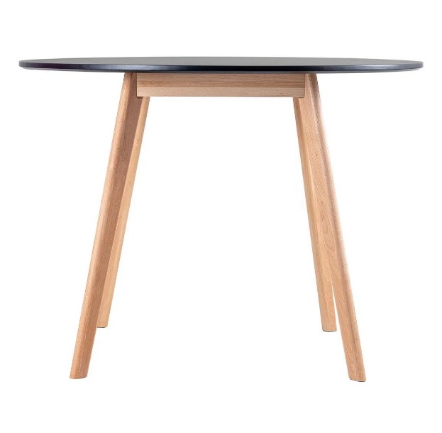 Conjunto Mesa Jantar Leda 90 cm + 4 Cadeiras Leda Saarinen Preta