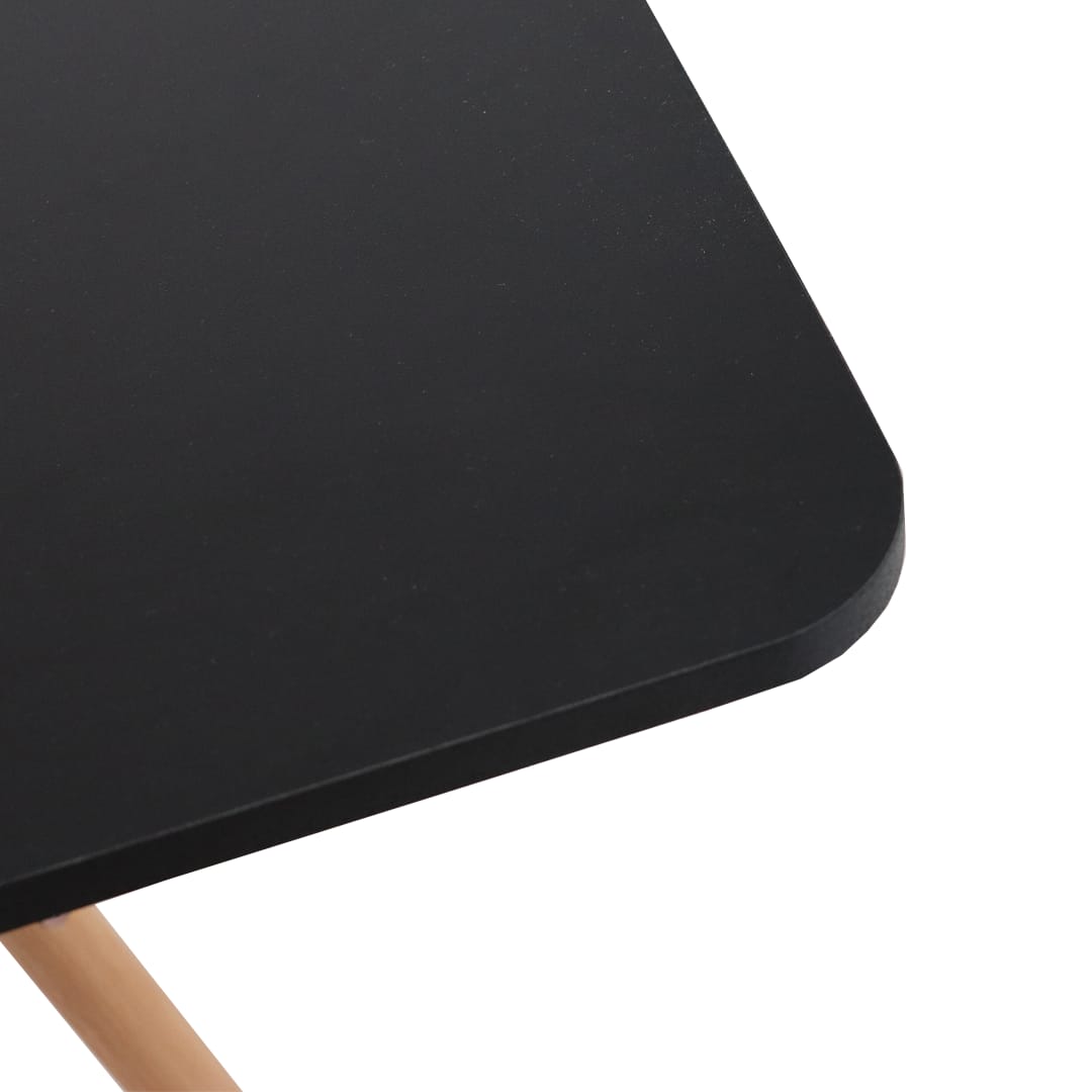 Conjunto Mesa Jantar Quadrada Eiffel 80cm Preto Mdf + 4 cadeiras Charles Eames