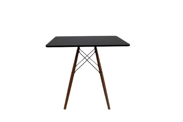 Conjunto Mesa Jantar Quadrada Eiffel 80cm Preto Mdf + 4 cadeiras Charles Eames