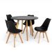 Conjunto Mesa Leda 80 cm + 4 cadeiras Leda