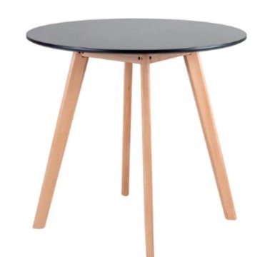 Conjunto Mesa Leda 90 cm Preta + 4 cadeiras Leda Pretas
