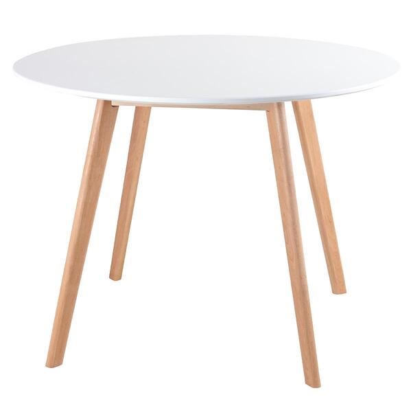 Conjunto Mesa Leda Branca 80 cm + 4 cadeiras Leda Brancas