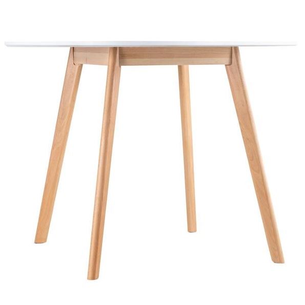 Conjunto Mesa Leda Branca 80 cm + 4 cadeiras Leda Brancas