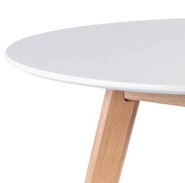 Conjunto Mesa Leda Branca 90 cm + 4 cadeiras Leda Brancas