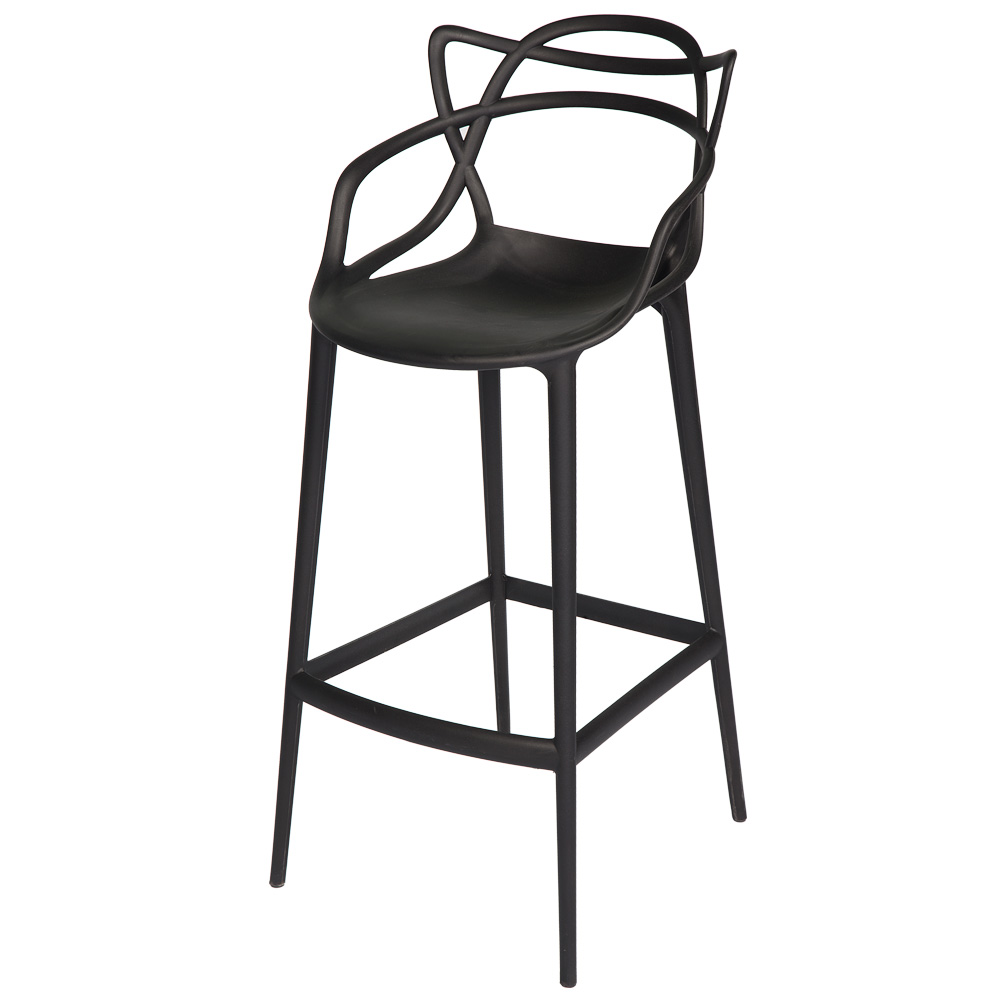 Conjunto c/4 Banqueta Allegra Alta Master Preta Cozinha Americana Balcão Polipropileno