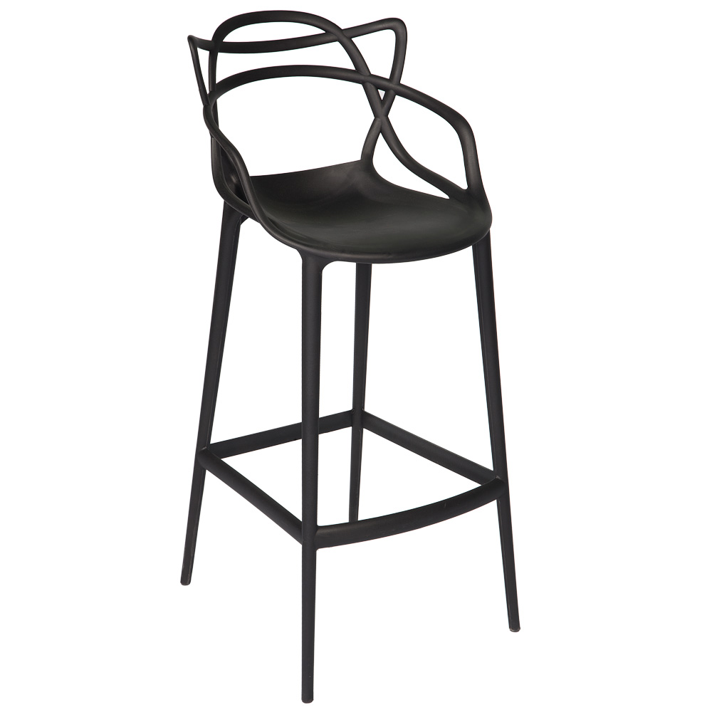 Conjunto c/4 Banqueta Allegra Alta Master Preta Cozinha Americana Balcão Polipropileno