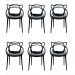 Conjunto com 6 Cadeiras Allegra Preta Polipropileno Salna